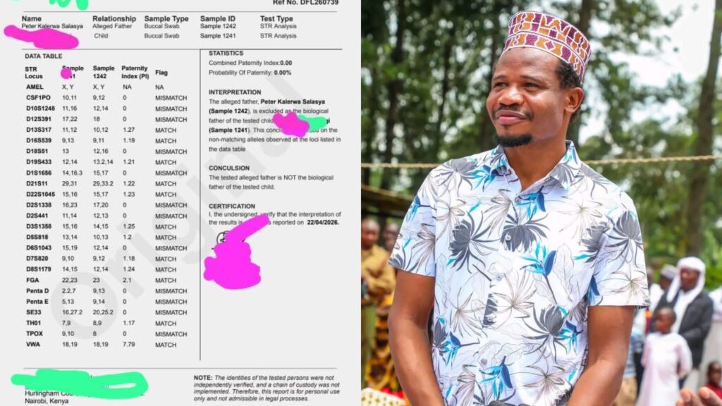 Salasya says secret DNA test revealed he is not biological father of one child