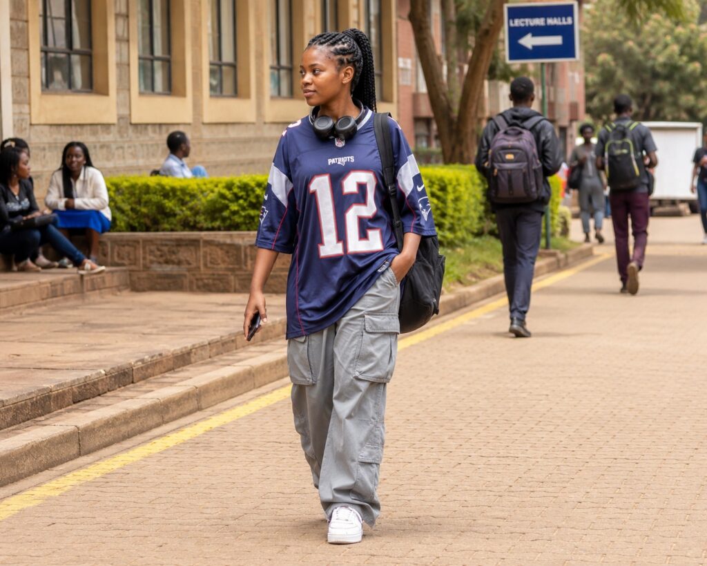 The wild drip of a Kenyan campus girl embodies freedom